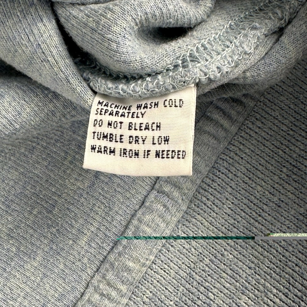 Polo Ralph Lauren Men's Large Full Zip Hoodie Light Blue Navy Pony Logo Y2K - Picture 5 of 9